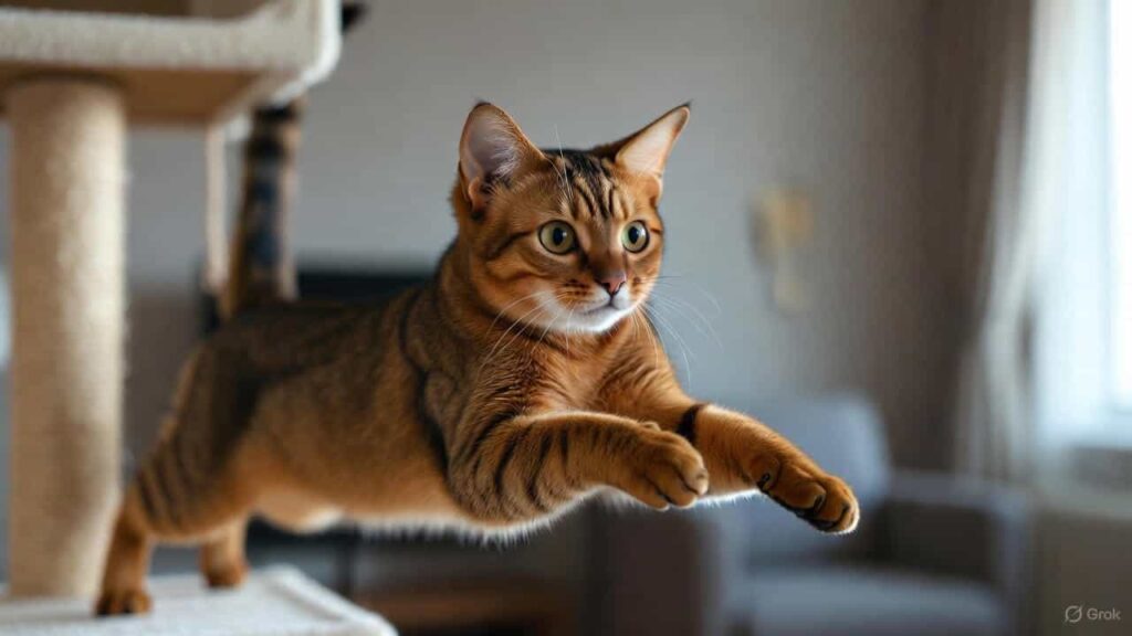 Active Abyssinian cat with playful and energetic personality