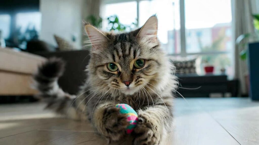 American Shorthair cat in an urban apartment, great cat for busy city life
