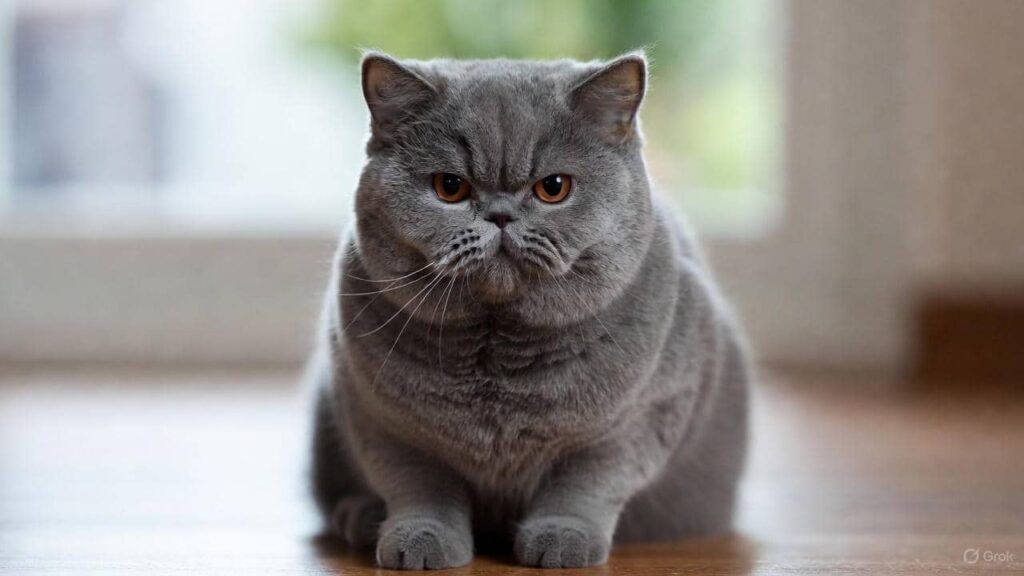 British Shorthair cat with independent and calm personality