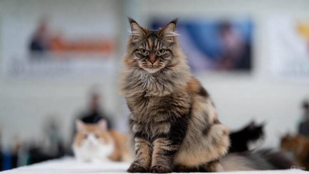 Maine Coon cat displaying large size and tufted ears