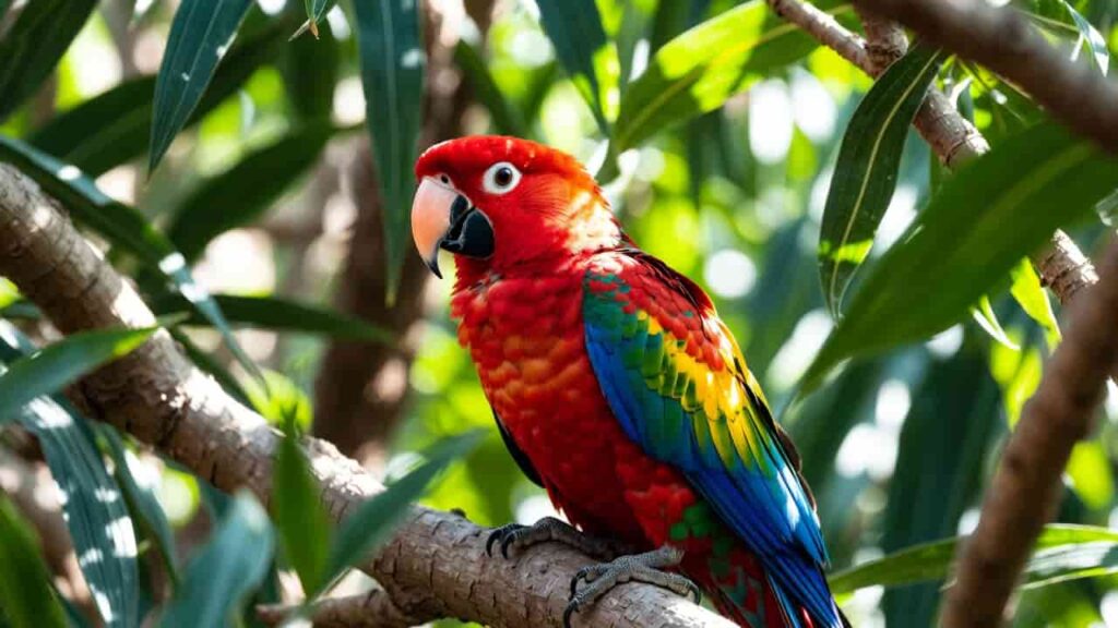 Parrot using sound to communicate with its flock