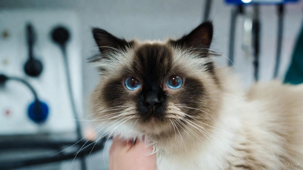 Ragdoll cat health care and preventive veterinary checkup