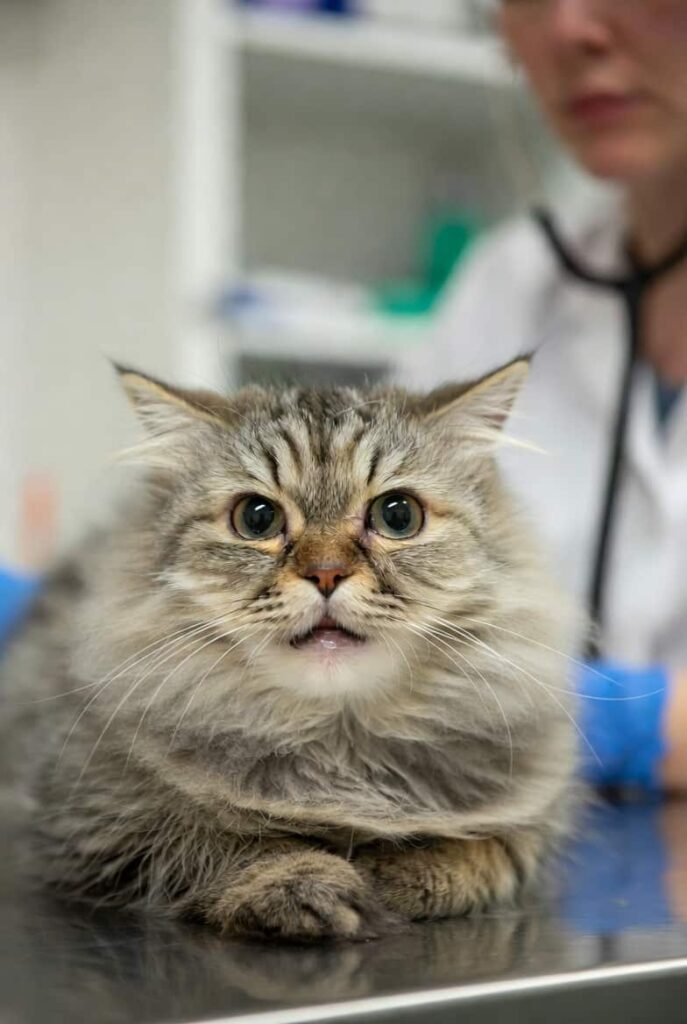 Sick cat exhibiting poisoning symptoms needing urgent vet care