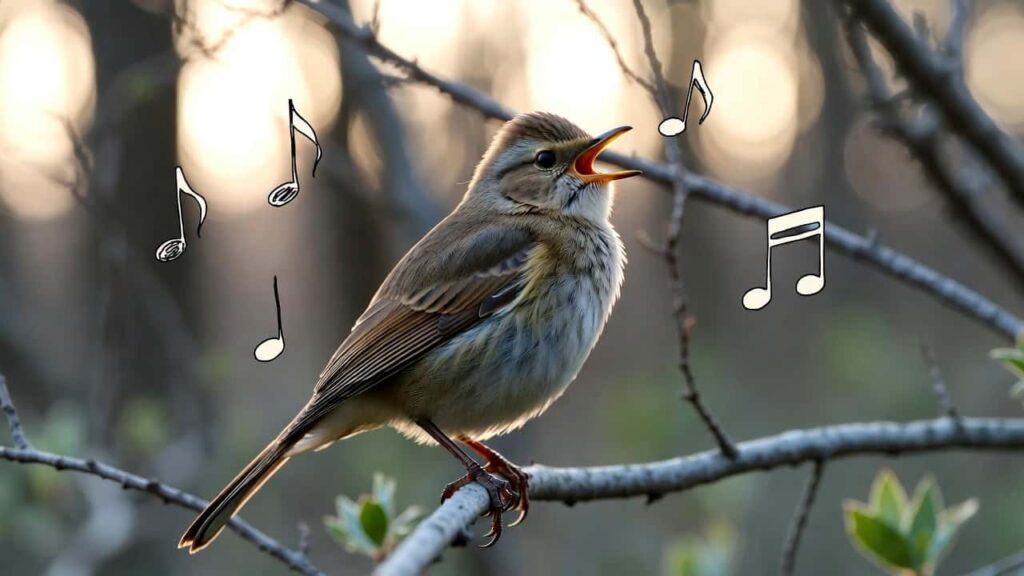 Songbird singing to communicate through sound
