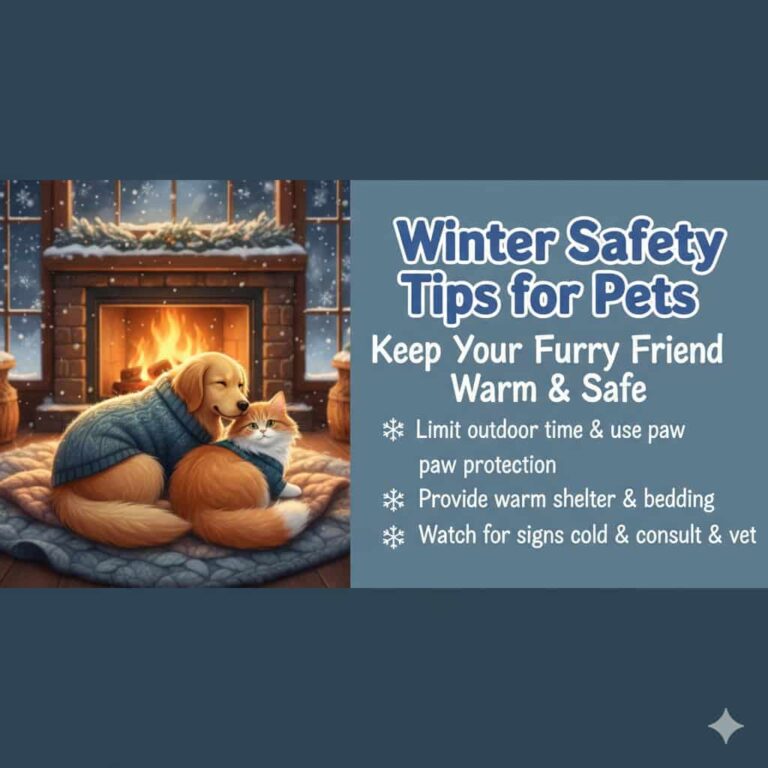 Dog wearing a winter jacket outside in snow