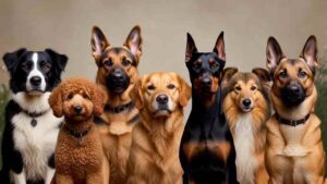 Border Collie running in a green field during obedience training.