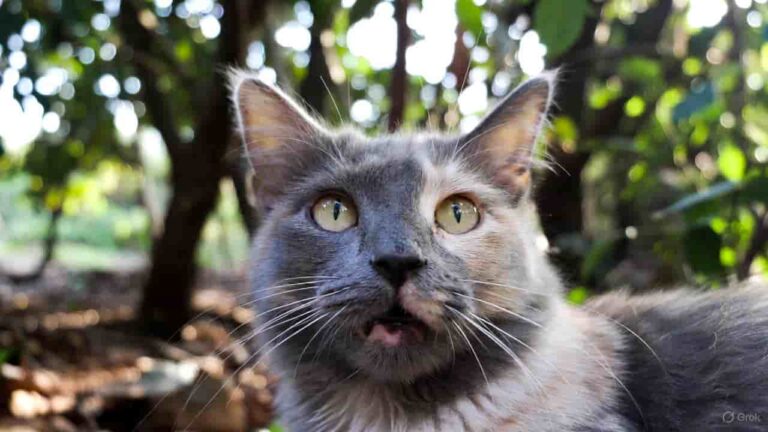 Cat looking directly at human as if communicating