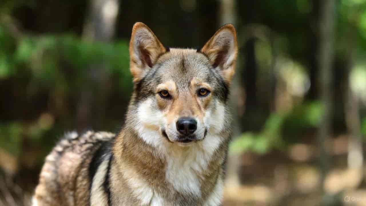 Alt Text (SEO Optimized) "Strong and loyal guard dog standing confidently in an outdoor mountain landscape, perfect companion for hikers and outdoor lovers."