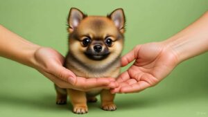 Group of adorable smallest dog breeds including Chihuahua, Pomeranian, and Yorkshire Terrier posing together – tiny but mighty cute small dogs Caption