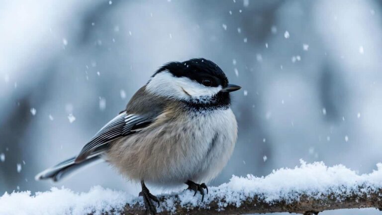It’s not easy to live as a bird in winter as a small songbird fluffs its feathers to survive extreme cold